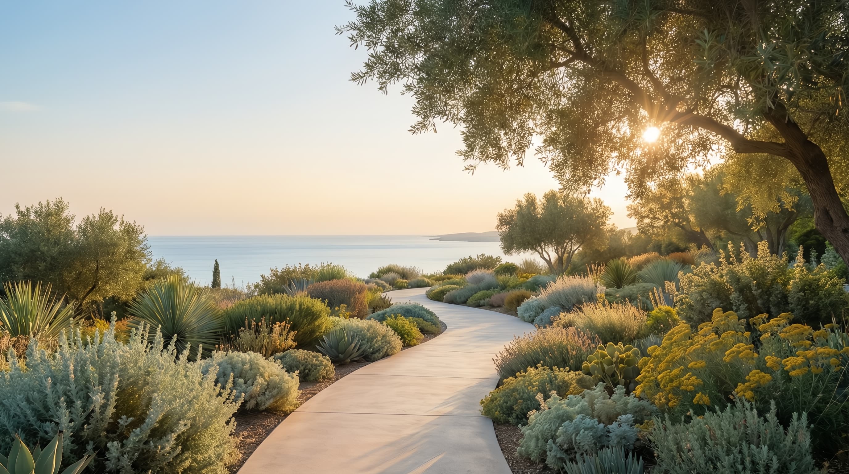 Abstract beachtrail background, changing based on user's calm mode preference